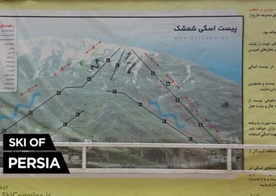 The trail map of Shemshak ski resort in Iran
